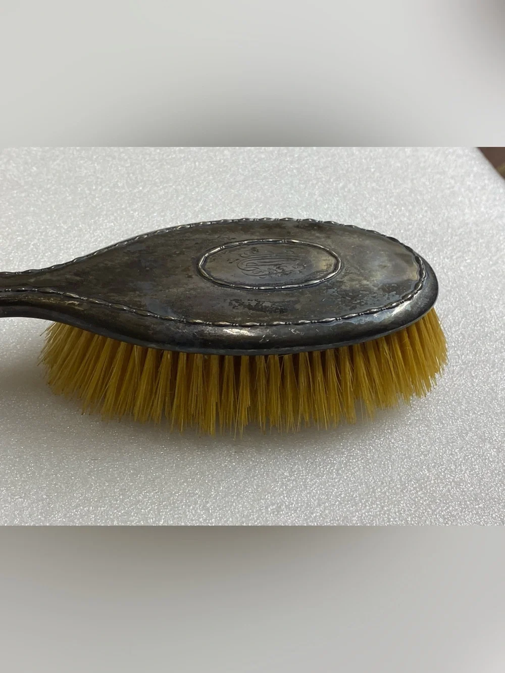 Antique TIFFANY & Co Sterling Silver Hair Brush 19th Century Monogram: HCF VON